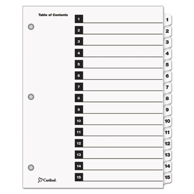 Cardinal&reg; OneStep&reg; Printable Table of Contents and Dividers