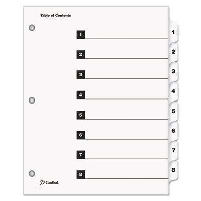 Cardinal&reg; OneStep&reg; Printable Table of Contents and Dividers