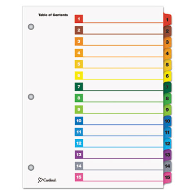Cardinal&reg; OneStep&reg; Printable Table of Contents and Dividers