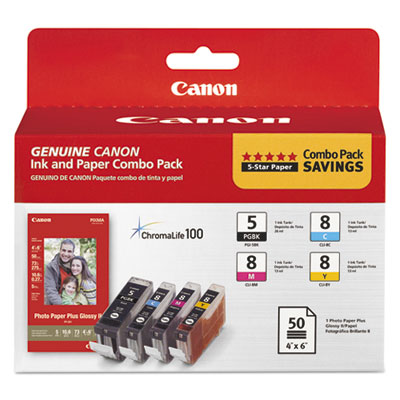 Canon&reg; 0628B027 Inks &amp; Paper Pack