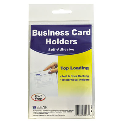 C-Line&reg; Self-Adhesive Business Card Holders
