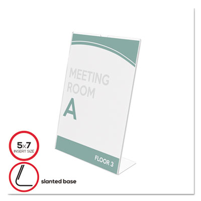 deflecto&reg; Slanted Desktop Sign Holder