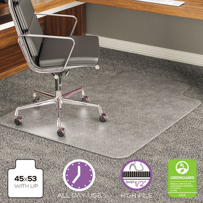 deflecto&reg; ExecuMat&reg; Intensive All Day Use Chair Mat for Plush, High Pile Carpeting