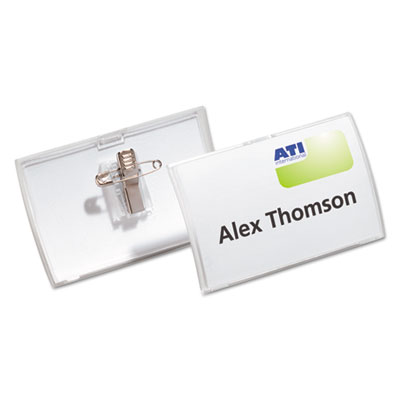 Durable&reg; Click-Fold&reg; Convex Name Badge Holders