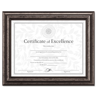 DAX&reg; Antique Brushed Charcoal Wood Document Frame