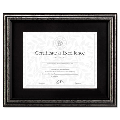 DAX&reg; Antique Brushed Charcoal Wood Document Frame