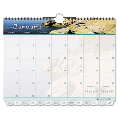 Day-Timer&reg; Coastlines&reg; Tabbed Wall Calendar