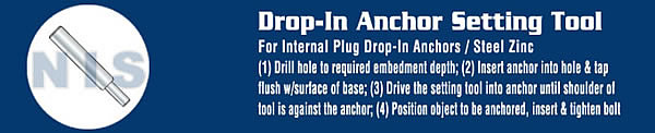 Setting Tool For Internal Plug Drop In Anchor Zinc