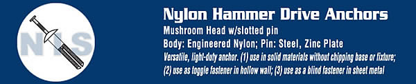 Mushroom Head Nail In Anchor Nylon