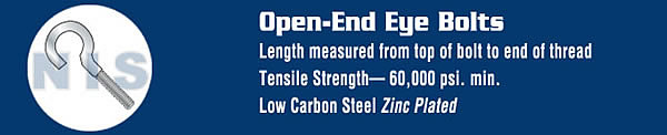 Open Eye Bolt Machine Screw Thread Zinc