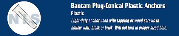 Conical Plastic Anchor Blue