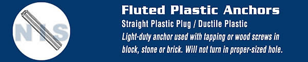 Fluted Plastic Anchor Ductile Plastic