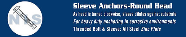 Round Head Sleeve Anchor Zinc