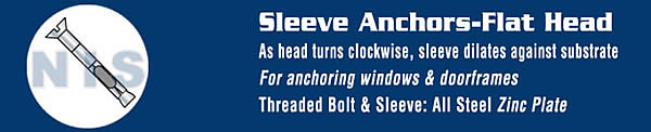 Flat Head Slotted Sleeve Anchor Zinc
