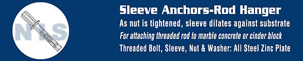 Rod Hanger Sleeve Anchor Zinc