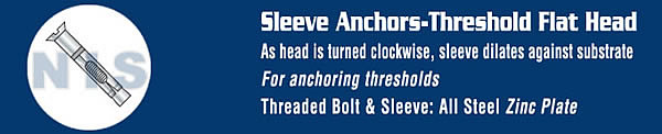 Threshold Flat Head Sleeve Anchor Zinc