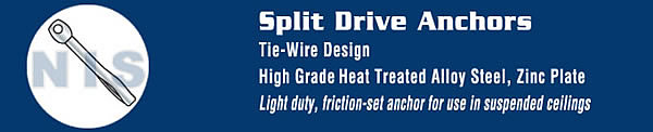 Tie Wire Split Drive Anchor Zinc