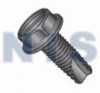 Slotted Indent Hex Washer Thread Cutting Screw Type 23 Full Thread Black Oxide