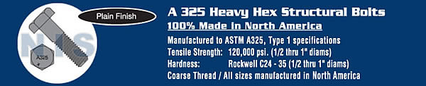Heavy Hex Structural Bolts A 325 1 Plain