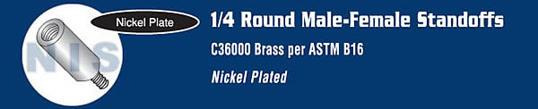 1/4 Round Male Female Standoff Brass Nickel
