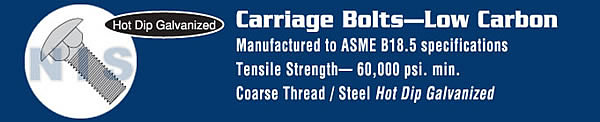 Carriage Bolt Galvanized