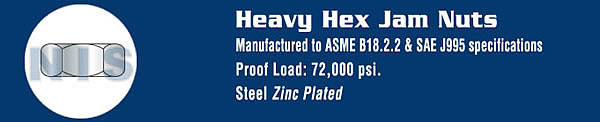 Heavy Hex Jam Nut Zinc