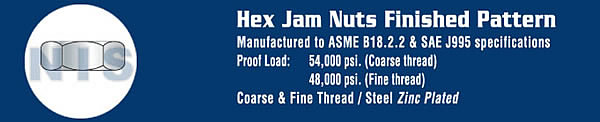 Hex Jam Nut Zinc