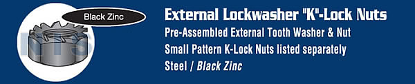 K Lock Nut Black Zinc and Bake