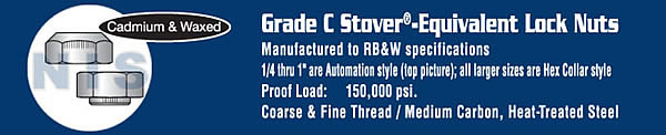 Stover Equivalent Lock Nut Grade C Cad And Wax