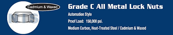 Grade C All Metal Locknut Automation Style Cad And Wax