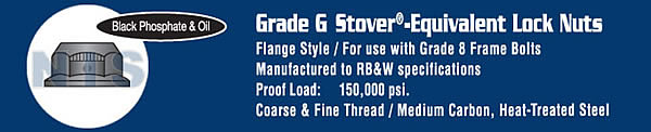 Stover Equivalent Lock Nut Automation Style With Flange Grade G Black Phosphate