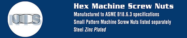 Hex Machine Screw Nut Zinc