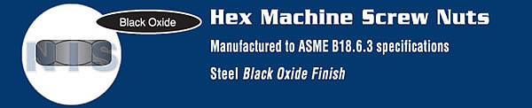 Hex Machine Screw Nut Black Oxide