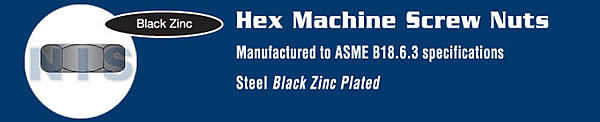 Hex Machine Screw Nut Black Zinc