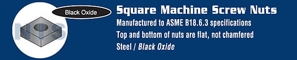 Square Machine Screw Nut BLack Oxide