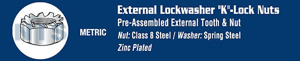 Metric Class 8 K Lock Nut Zinc