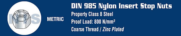 Din 985 Metric Class 8 Nylon Insert Hex Locknut Zinc
