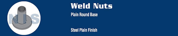 WELD NUT WITH 3/8 ROUND BASE STEEL Plain