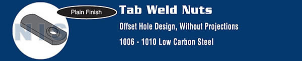 Spot Weld Offset Hole Tab Weld Nut Plain