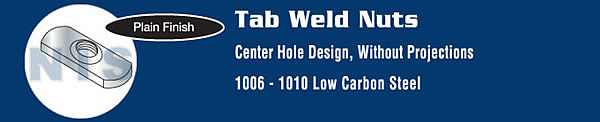 Spot Weld Center Hole Tab Weld Nut Plain