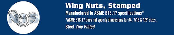 Stamped Wing Nut Zinc