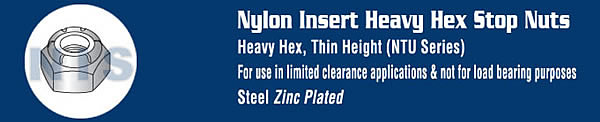 NTU Nylon Insert Heavy Thin Pattern Nut Zinc
