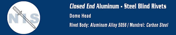 Dome Head: Aluminum Body - Steel Mandrel 