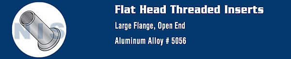 Flat Head Threaded Insert Rivet Nut Aluminum Cleaned and Polished