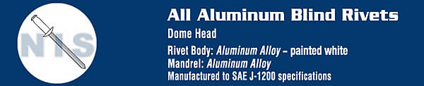 Aluminum Rivet With Aluminum Mandrel With White Eyelet