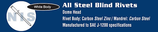Steel Rivet With Steel Mandrel With White Eyelet