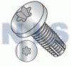 Six Lobe Pan Thread Cutting Screw Type F Fully Threaded Zinc And Bake