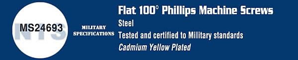 Phillips Flat Military Machine Screws