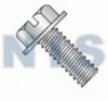 Slotted Indented Hex Washer Head Machine Screw Fully Threaded Zinc