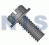 Slotted Indented Hex Washer Head Machine Screw Fully Threaded Black Oxide